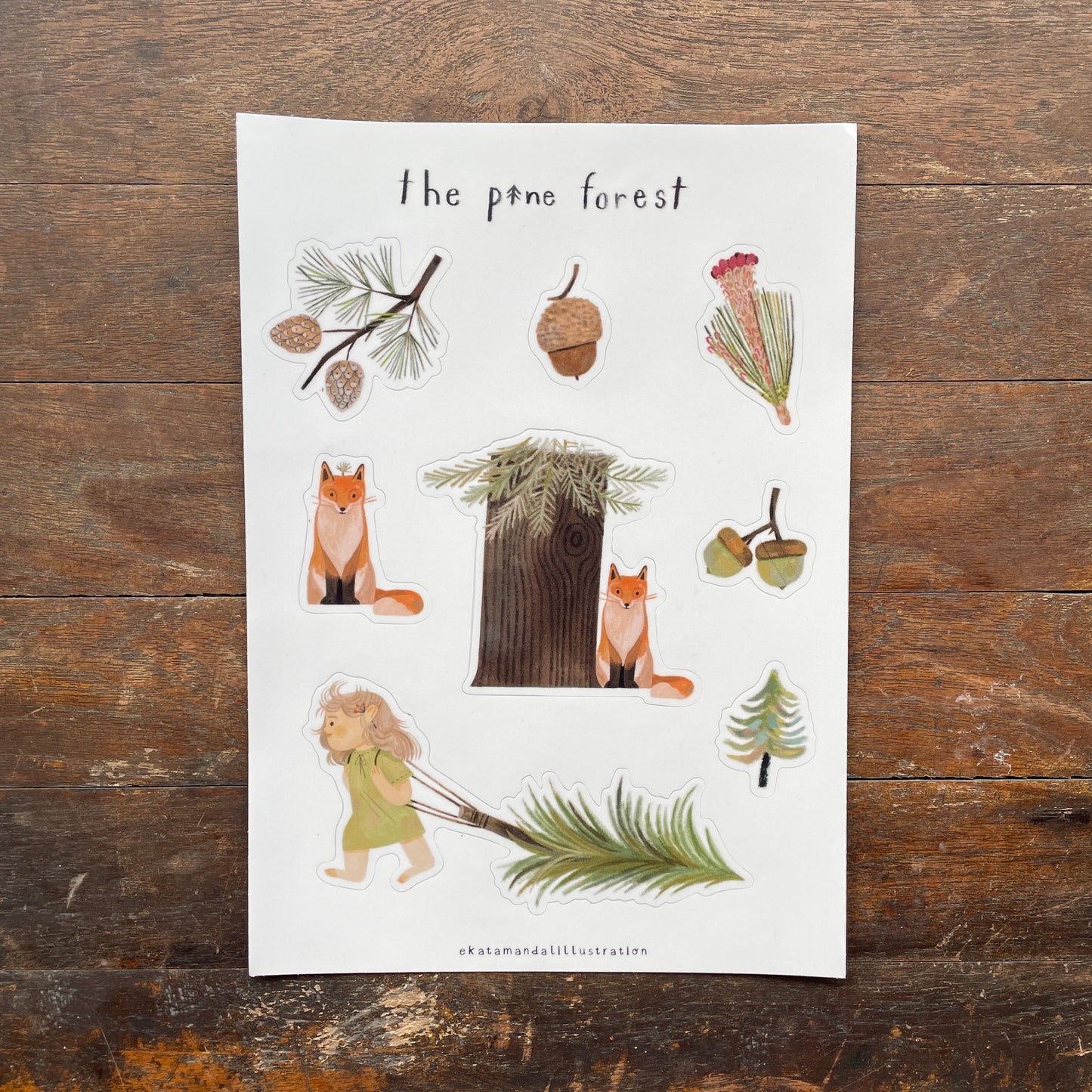 The pine forest sticker sheet