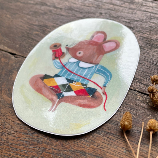 Mouse and the red thread sticker