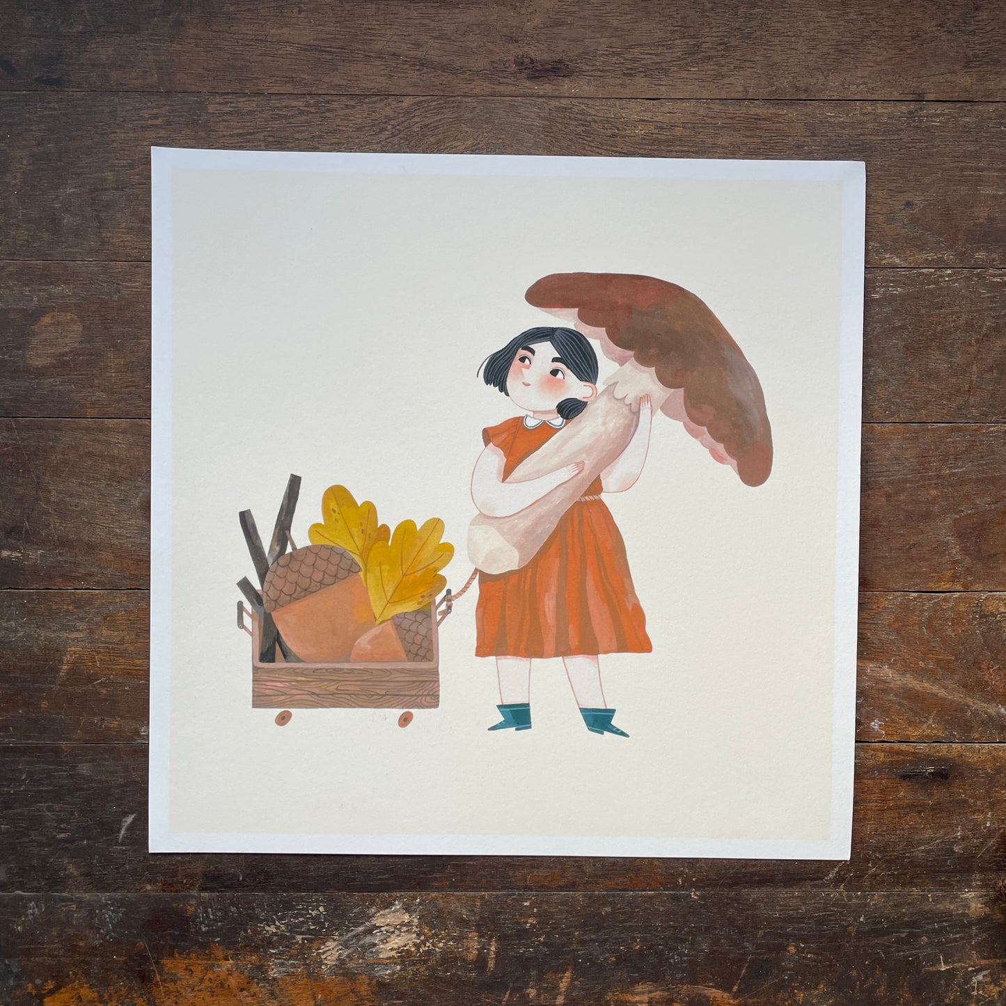 Mushroom picker Art Print