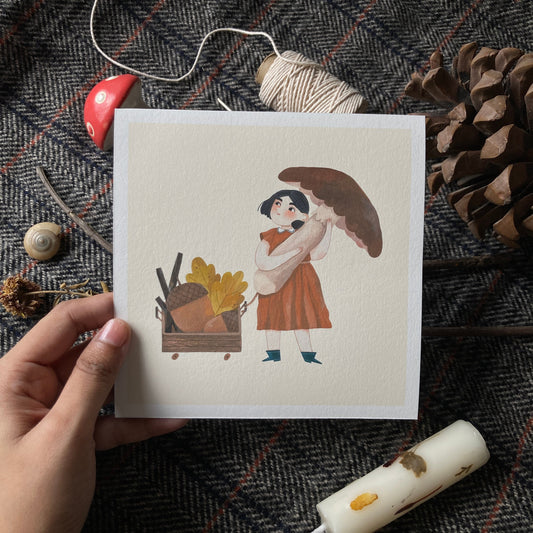 Mushroom picker Art Print